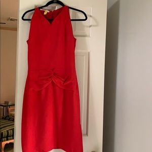 Red crepe short dress